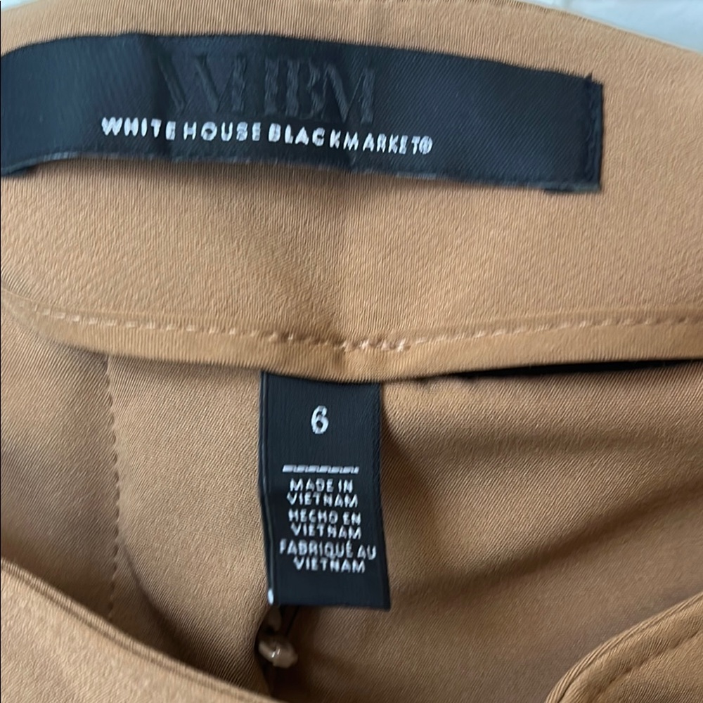 White House Black Market Tan High-Waisted Trousers - Picture 2 of 6